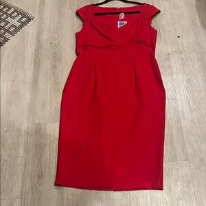 Pinup Couture Vibrant Red Midi Dress